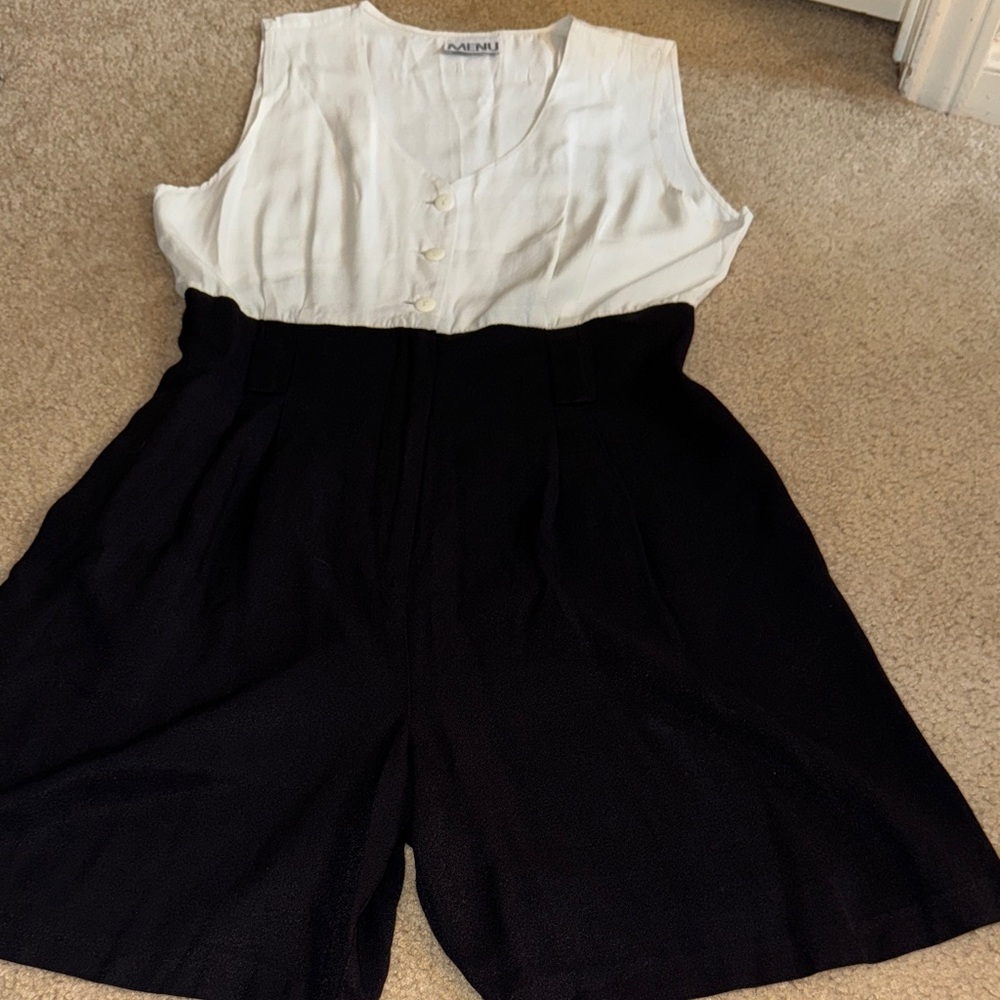 Monochrome Sleeveless Jumpsuit - Size 12